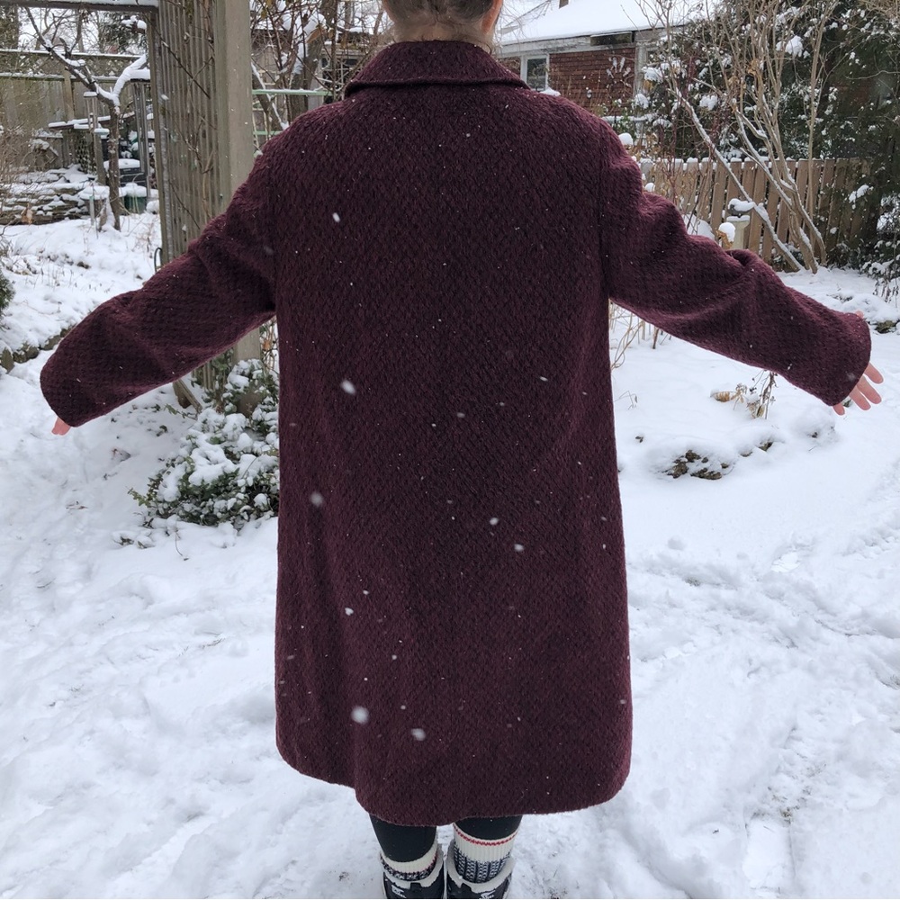 Vintage Burgundy Llama Coat
